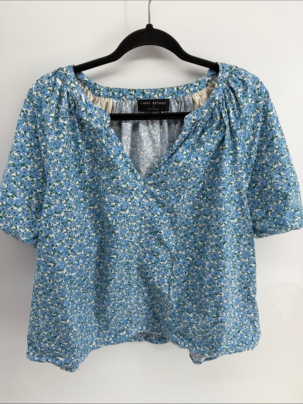 Lane Bryant floral print puff sleeve pullover plus size blouse sz 18